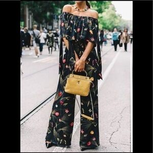 Janette Jumpsuit WideLeg Side Slit with Shorts Multi Color Ladies Size Medium